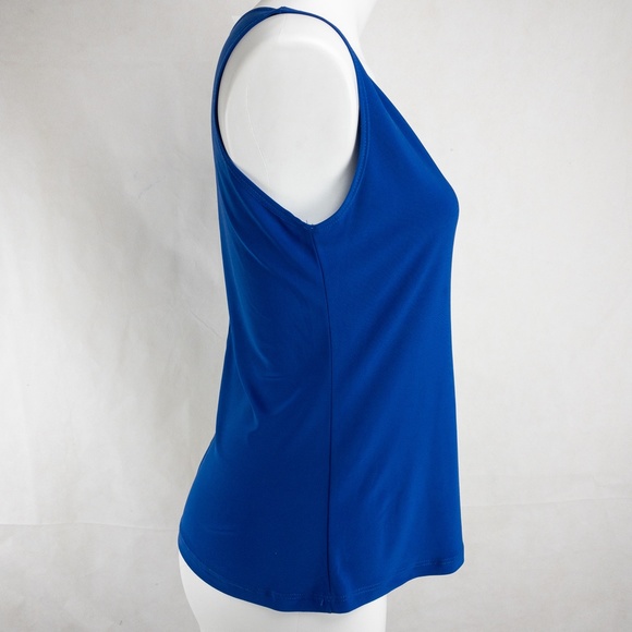 Blue Beaded Sleeveless Blouse - Picture 3 of 5